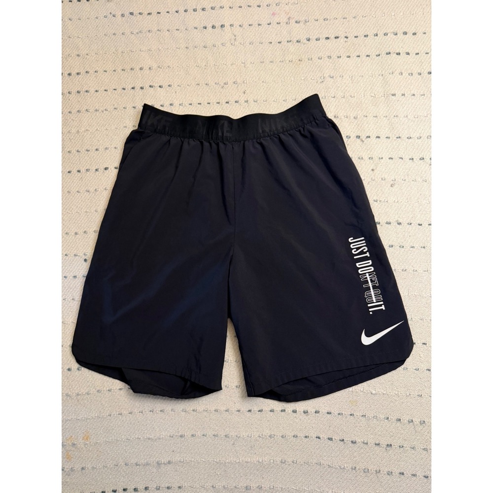 Nike Mens Dri-FIT Just Do It Training Shorts Black Graphic Athletic Size M